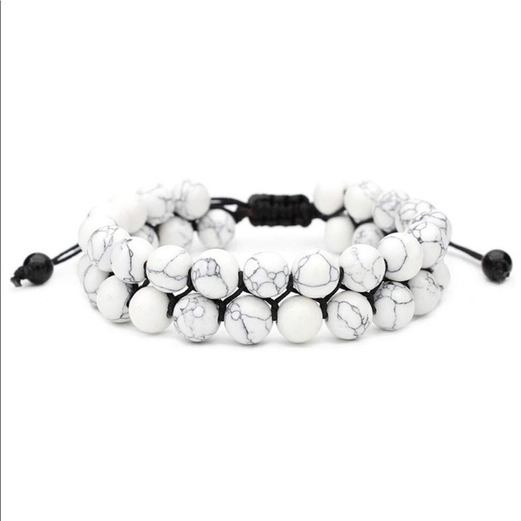 Lava Rock Chakra Double Beads Bracelet - Picture 1 of 2